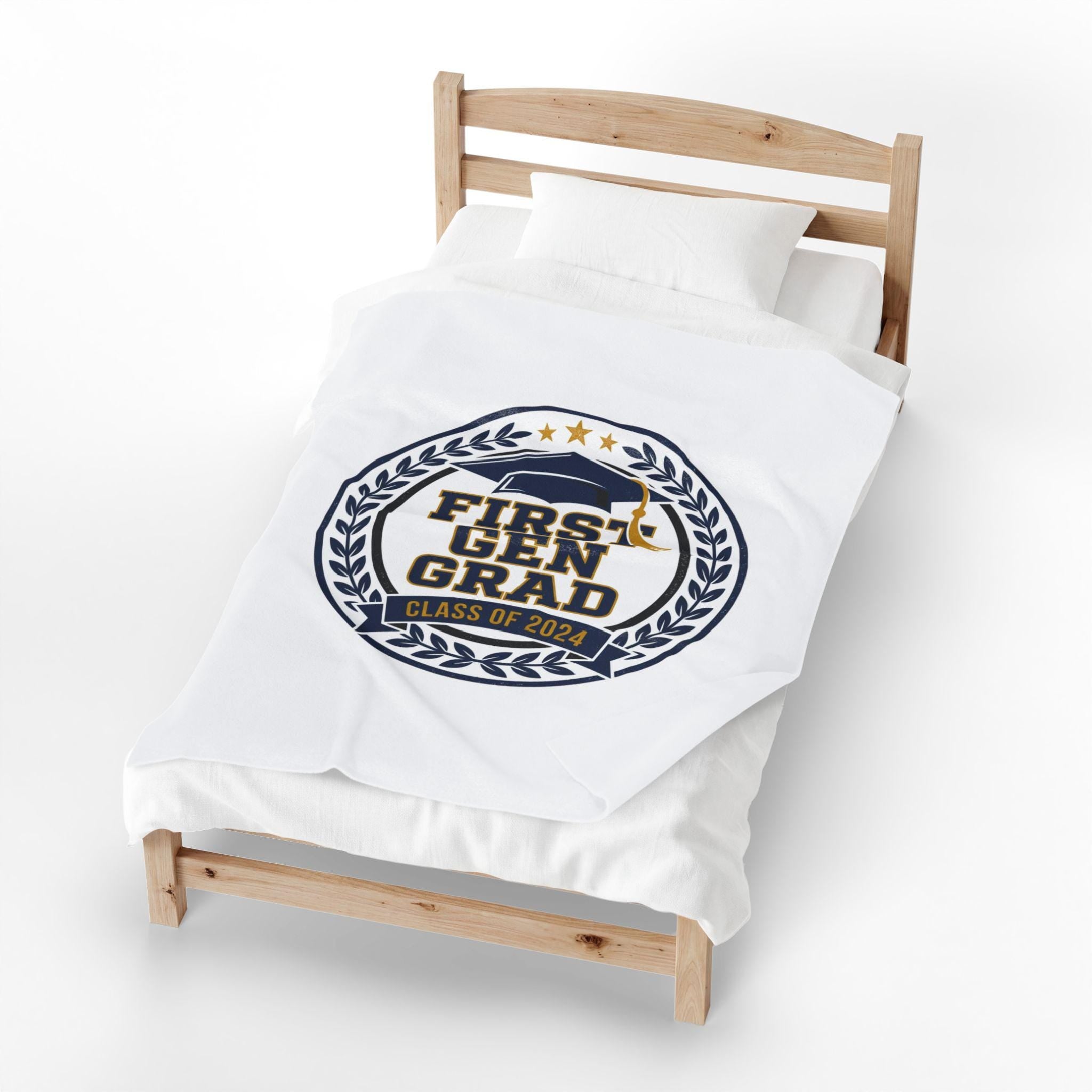 First Gen Grad Velveteen Blanket | Class of 2026 graduation keepsake