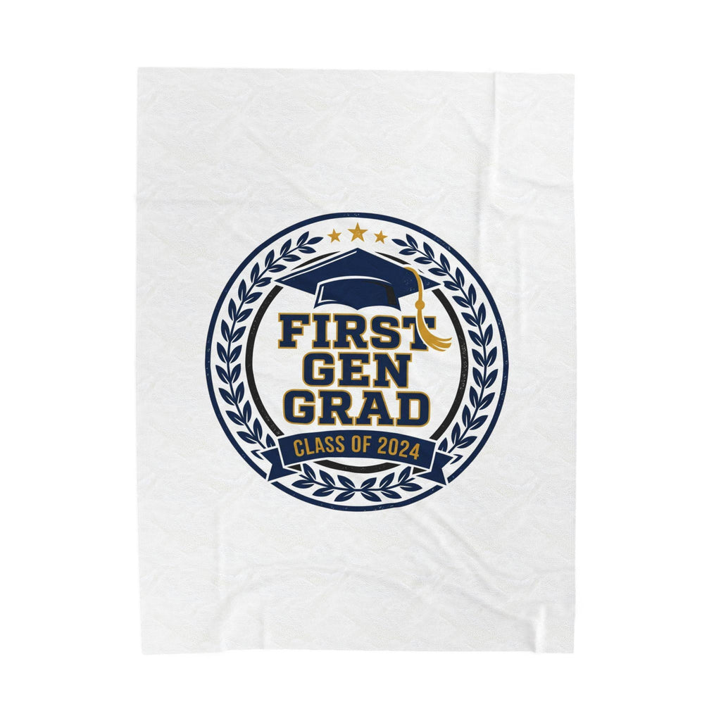 First Gen Grad Velveteen Blanket | Class of 2026 graduation keepsake
