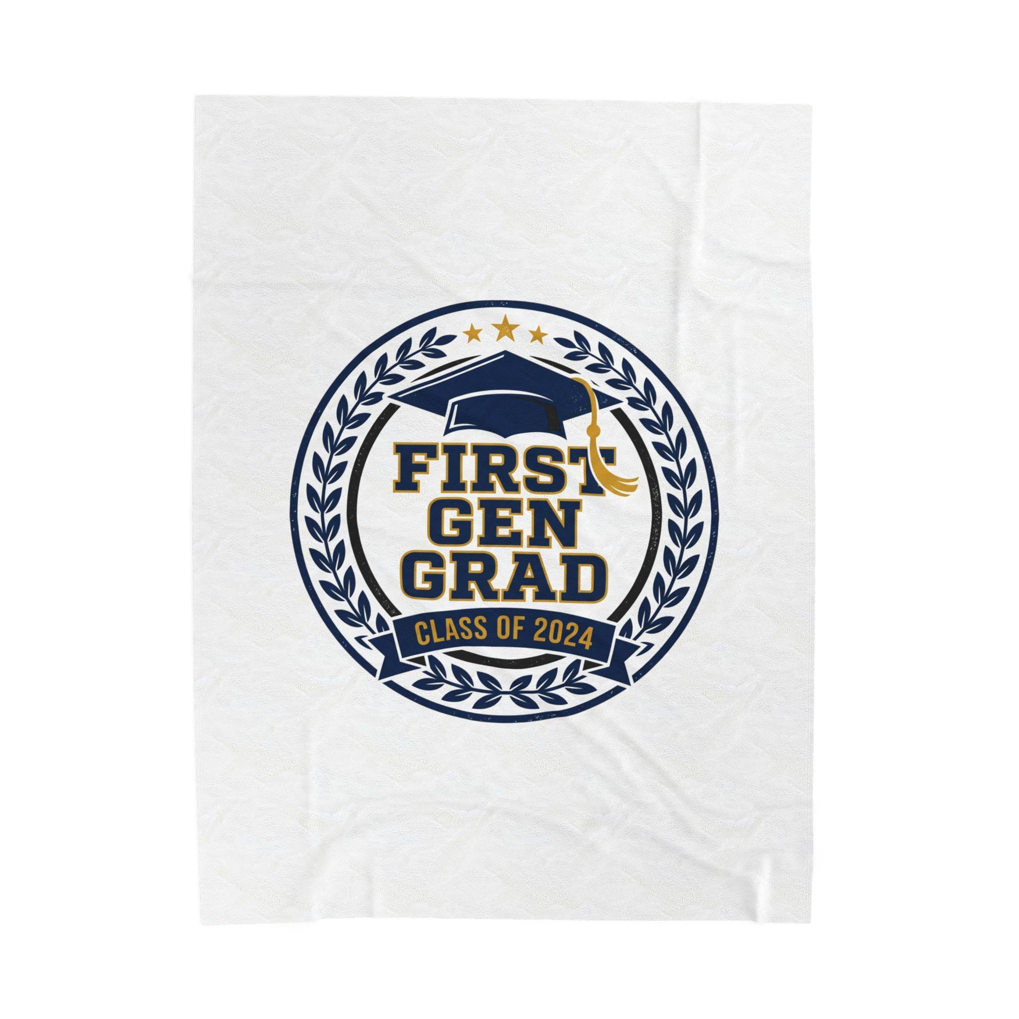 First Gen Grad Velveteen Blanket | Class of 2026 graduation keepsake