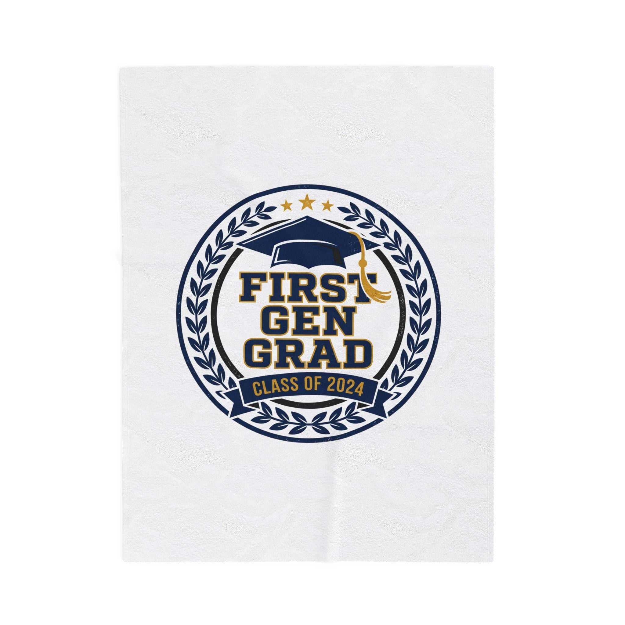 First Gen Grad Velveteen Blanket | Class of 2026 graduation keepsake