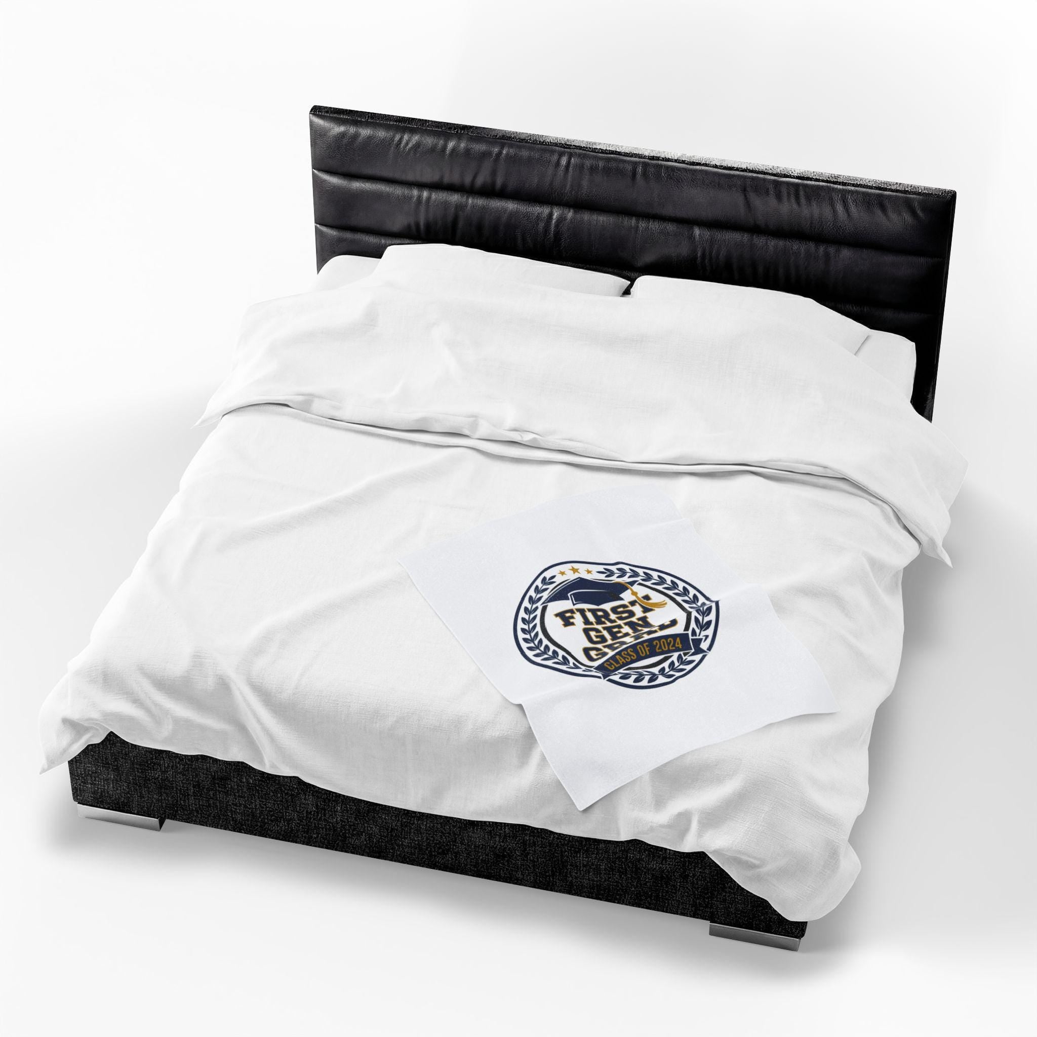 First Gen Grad Velveteen Blanket | Class of 2026 graduation keepsake