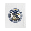 First Gen Grad Velveteen Blanket | Class of 2026 graduation keepsake