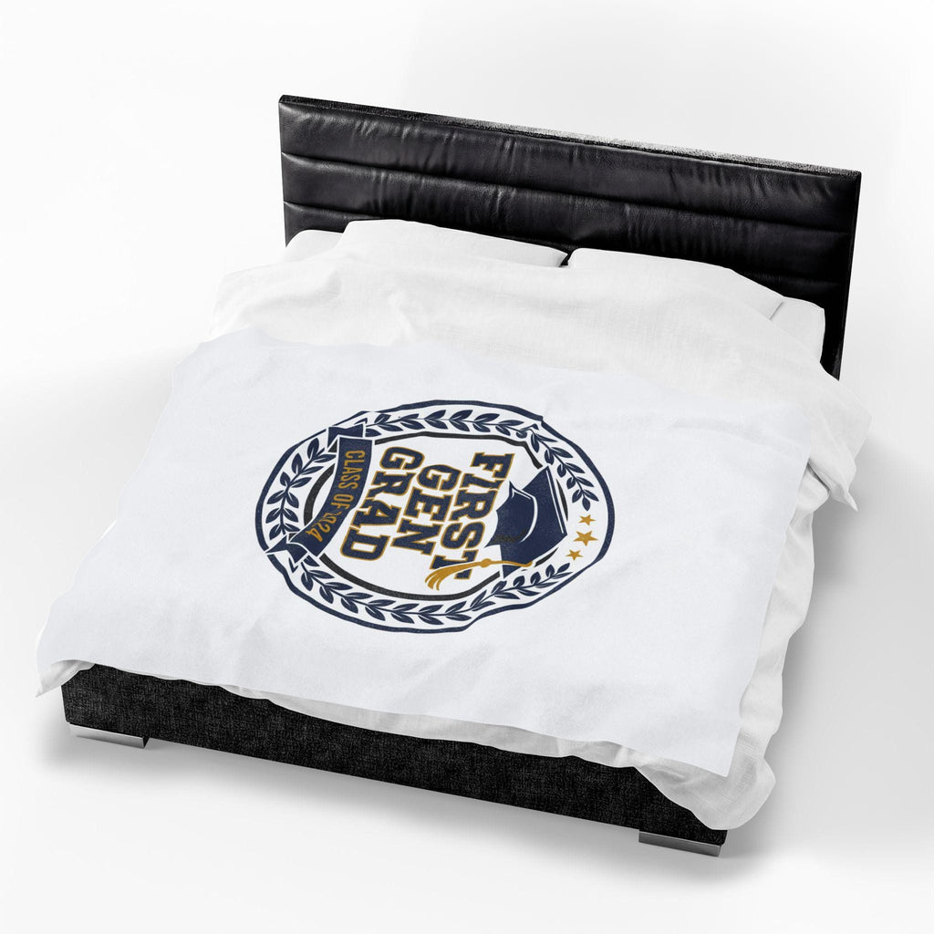 First Gen Grad Velveteen Blanket | Class of 2026 graduation keepsake
