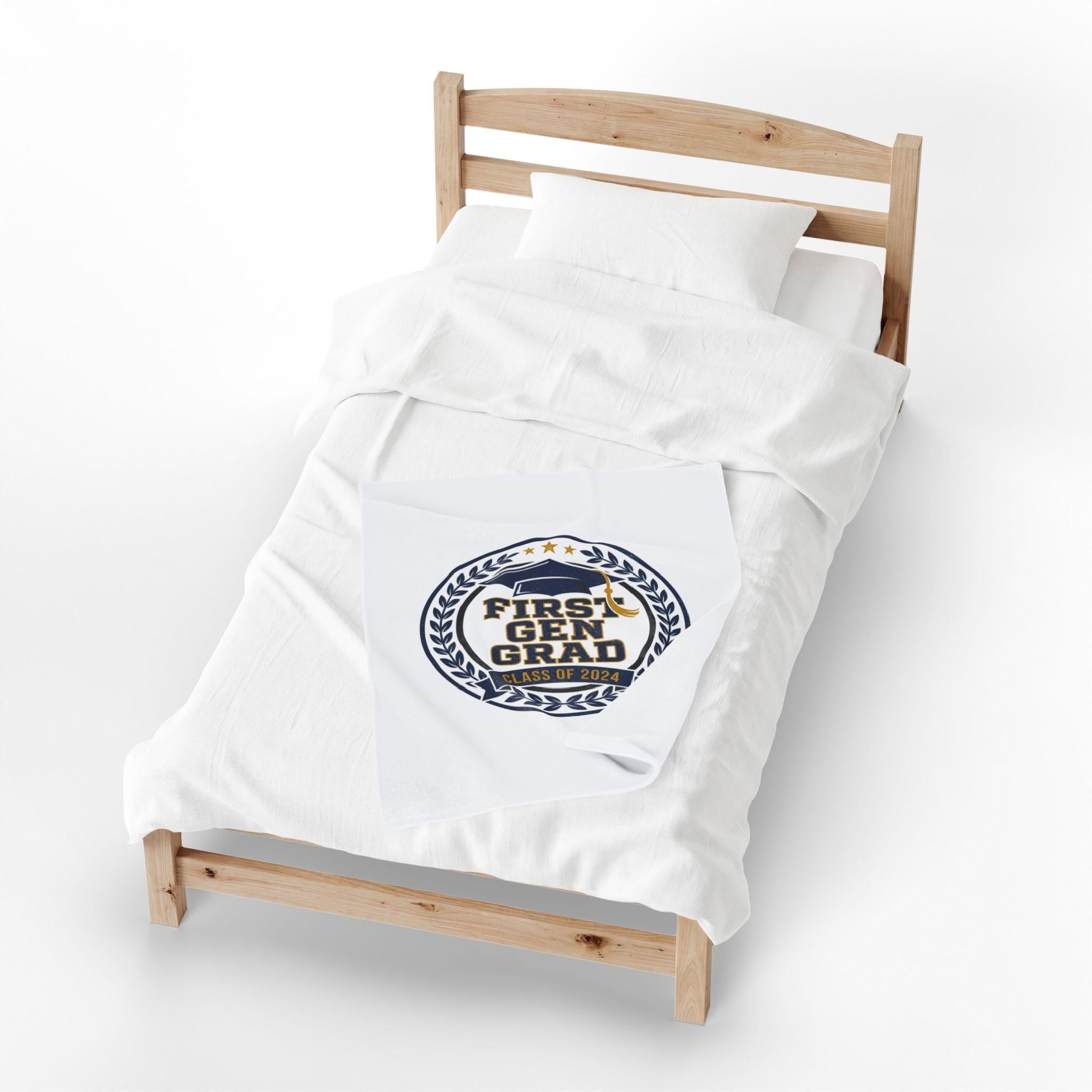 First Gen Grad Velveteen Blanket | Class of 2026 graduation keepsake