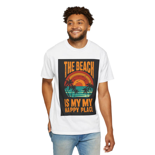 Beach Sunset Palm Design T-shirt | The Beach Is My Happy Place