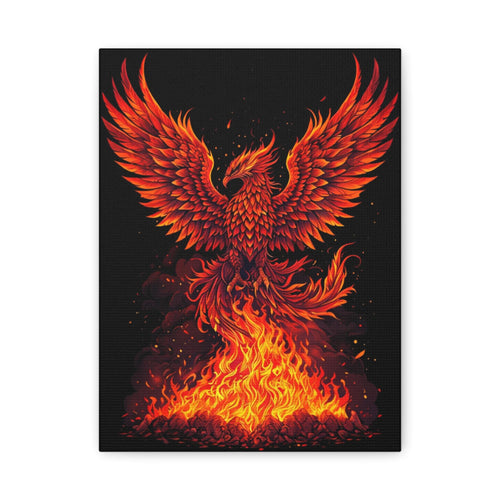 Fiery Phoenix Rising Matte Canvas
